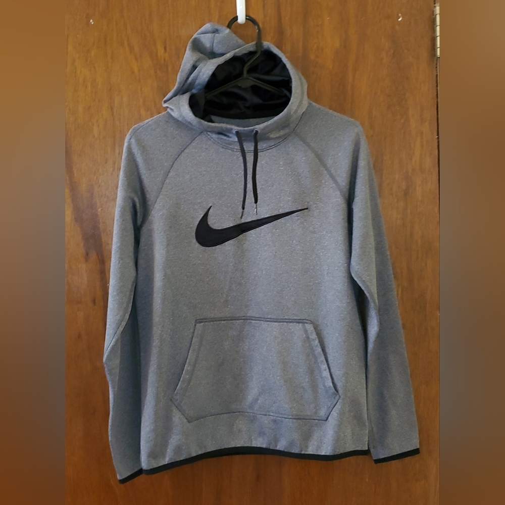 Nike Heather Gray Hoodie with Black Swoosh